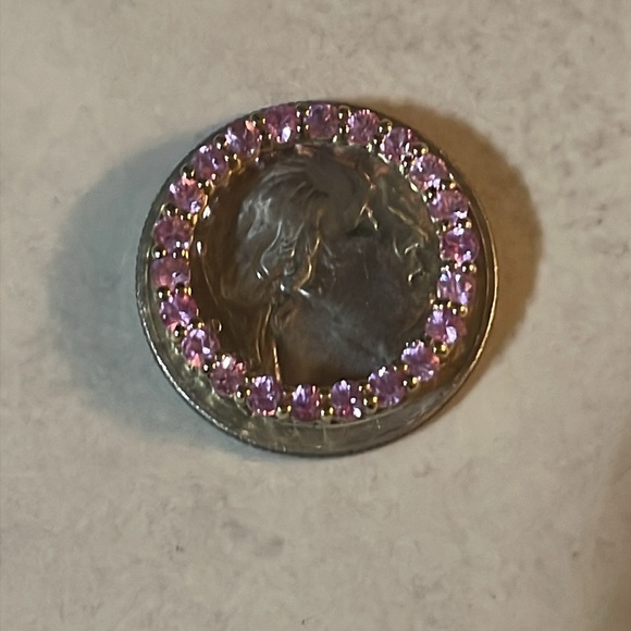 Gold 14K pink sapphire pendant - Picture 4 of 8